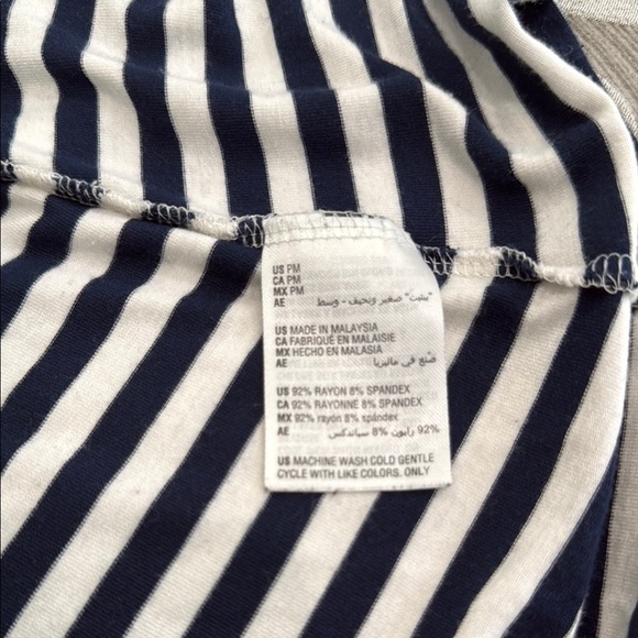 Navy Blue and White Striped Maxi Dress Petite Medium - Picture 7 of 7